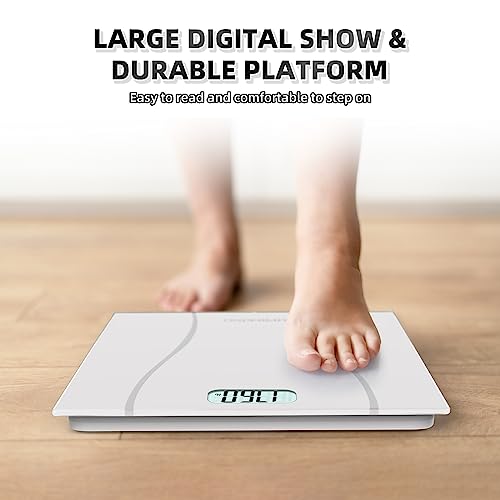 MPBEKING Digital Weight Scale with Tempered Glass and Tape Measure