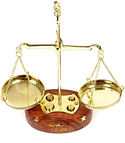 Vintage Brass Taraju Scale with Weights