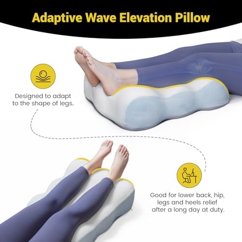 Leg Elevation Pillow for Back Sleepers 7 Height Comfort