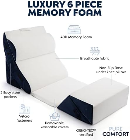 6 Piece Bed Wedge Pillow Set for Post Surgery Support