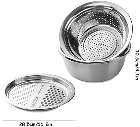 WLALLSS 11 Inch 3 in 1 Colander with Shredder and Slicer