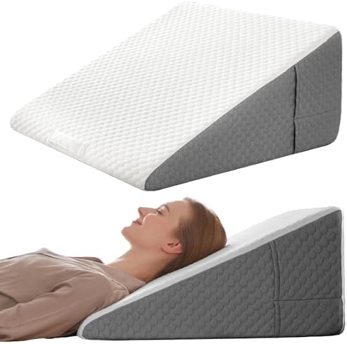 12 Inch Bed Wedge Pillow for Post-Surgery and Acid Reflux Relief