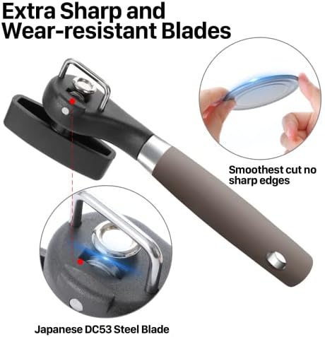Beneno Smooth Edge Manual Can Opener with Durable Blade and Non-Slip Handle