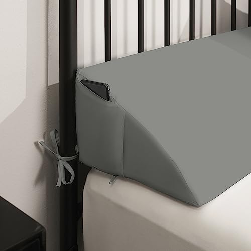 Downluxe Queen Bed Wedge Pillow with Storage Pockets
