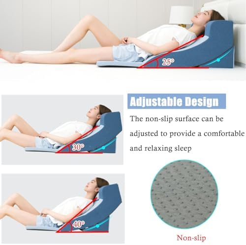 RENLXFI Blue Acid Reflux Pillow Travel