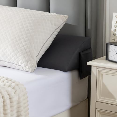 King Bed Wedge Pillow Headboard Gap Filler with Side Pocket 1