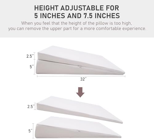 SUNYRISY Adjustable Wedge Mattress Topper for Acid Reflux and Back Pain