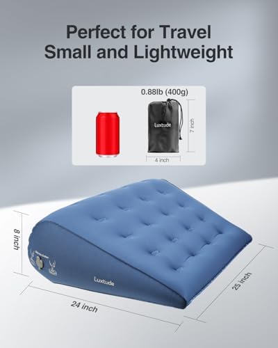 Luxtude Inflatable Wedge Pillow for Back Pain Relief and Travel