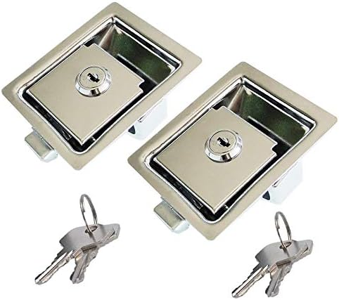 2 PCS Flush Mount Paddle Handle Lock Stainless Steel