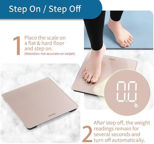 HomeBuds Digital Bathroom Scale 400lbs Rose Gold
