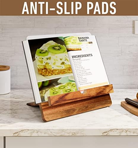 HB Design Co Acacia Cookbook Stand 12x12 Adjustable