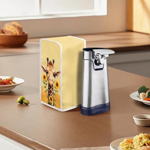 Giraffe Print Electric Can Opener Cover - Waterproof Stain Resistant Easy to Clean