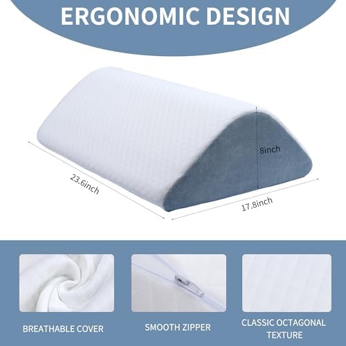 Knee Wedge Pillow for Back Support and Leg Elevation