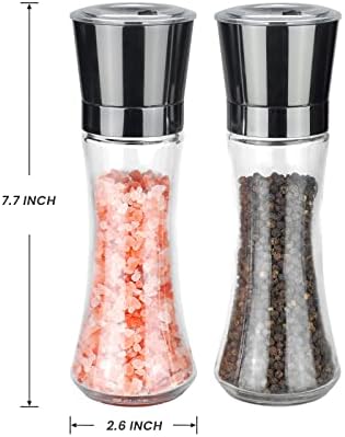 VEVOK CHEF Salt and Pepper Mill Set with Adjustable Coarseness