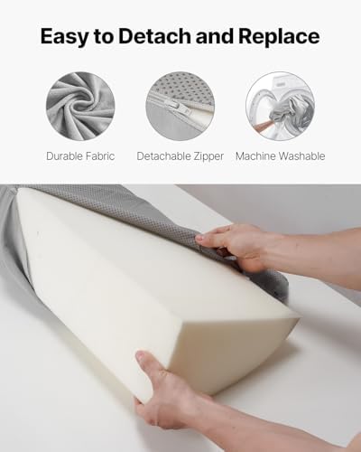 VEVOR Bed Wedge Pillow for Headboard King Size Gray