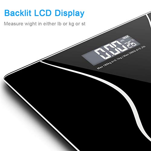 LEADZM 180Kg Slim Waist Digital Scale Black