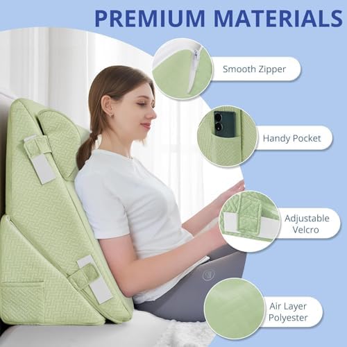 Sasttie Adjustable Wedge Pillow Set for Post Surgery and Acid Reflux