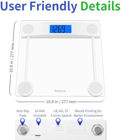 Homebuds Digital Bathroom Scale for Body Weight