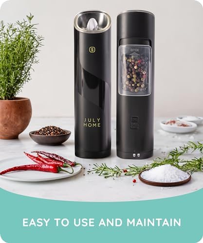 Gravity Electric Salt and Pepper Grinder Set of 2 Adjustable Coarseness