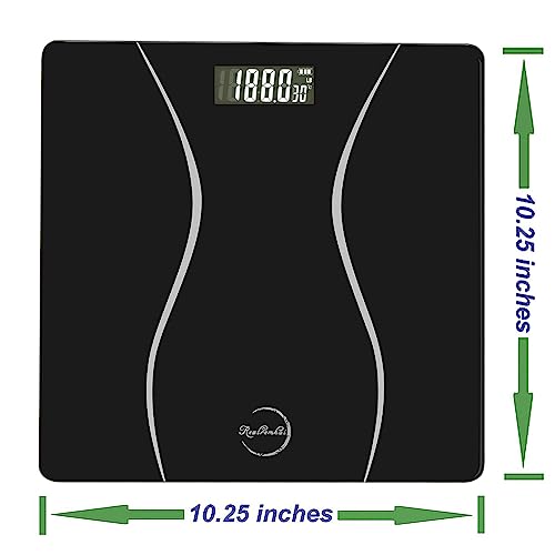 Realremhai Digital Body Weight Scale - Accurate Sleek Black Durable