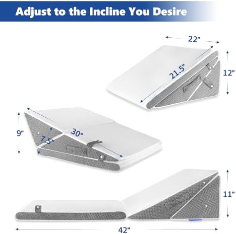 KingPavonini Memory Foam Wedge Pillow - 75 9 11 12 Inch Adjustable