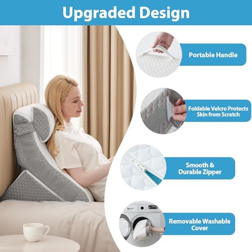 3PCS Adjustable Memory Foam Wedge Pillow for Back Pain Relief