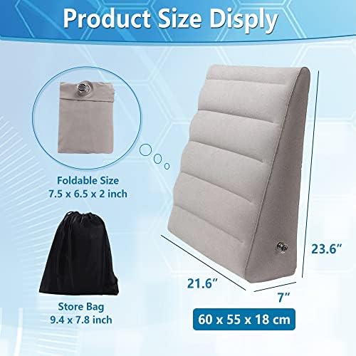 ZNALDP Inflatable Pillow Wedge for Acid Reflux and Travel