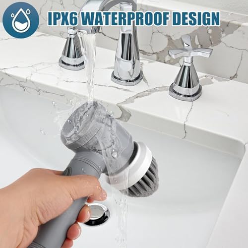 6in1 Electric Spin Scrubber with 6 Brush Heads 1