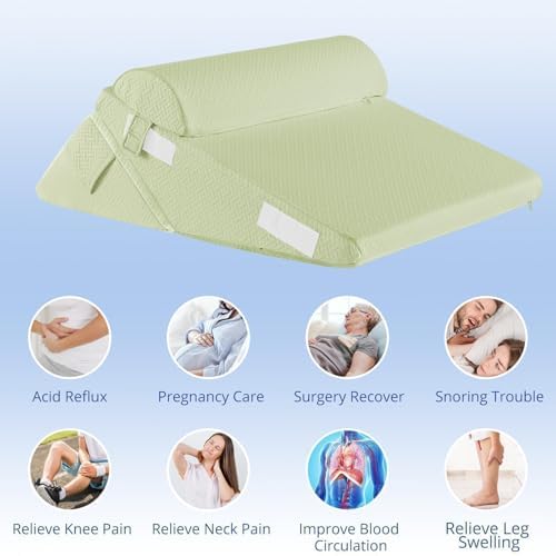 Sasttie Adjustable Wedge Pillow Set for Post Surgery and Acid Reflux