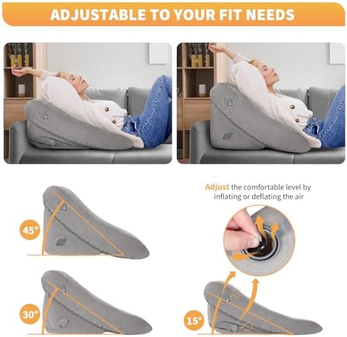 USHMA Inflatable Wedge Pillow Set - Travel Pain Relief