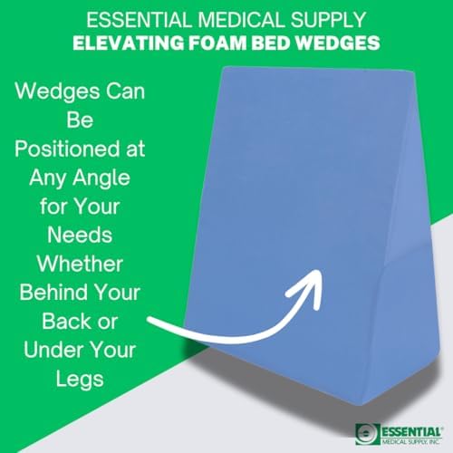 Essential Medical Supply 12 Inch Foam Bed Wedge Pillow Blue
