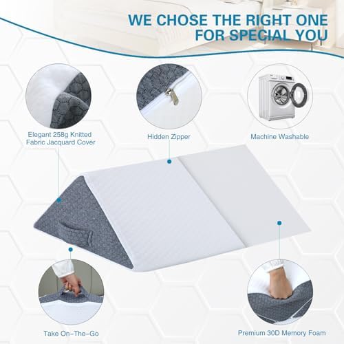 3PCS Foam Wedge Pillow for Bed Sore and Back Pain Relief