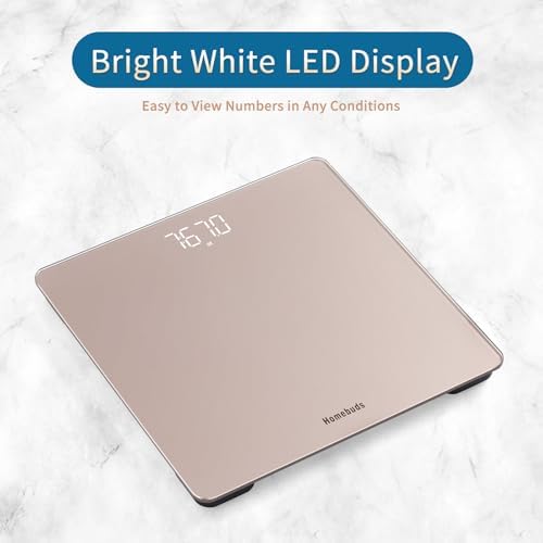 HomeBuds Digital Bathroom Scale 400lbs Rose Gold