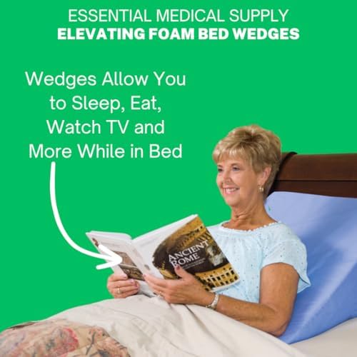 Essential Medical Supply 12 Inch Foam Bed Wedge Pillow Blue