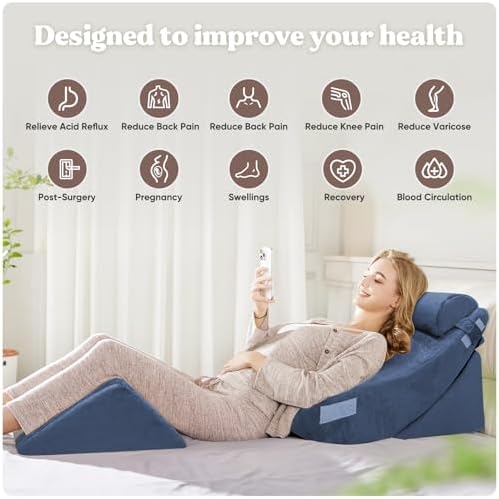 4PCS Orthopedic Bed Wedge Pillows for Pain Relief and Sleep Comfort