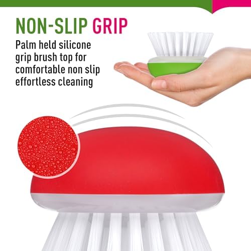 Vegetable Brush Scrubber 2Pcs Set Red and Green