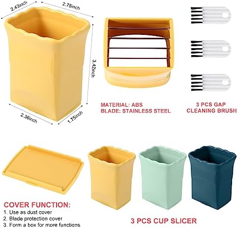Dokpod 3 Pcs Cup Slicer with Gap Cleaning Brushes Set