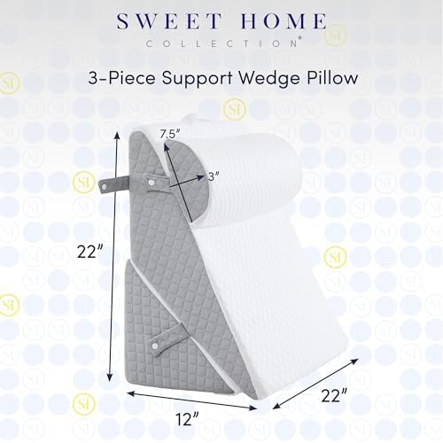 Sweet Home Collection Orthopedic Wedge Pillow Set - 3 Piece