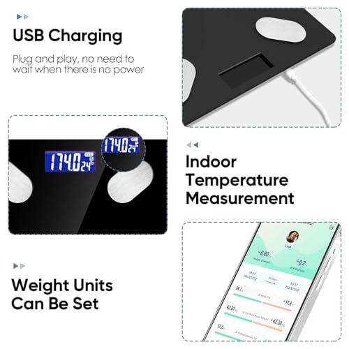 Smart Scale for Body Composition Analysis with BMI and Sync App