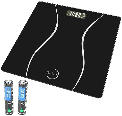 Realremhai Digital Body Weight Scale - Accurate Sleek Black Durable
