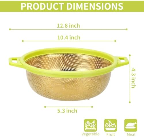 Raings 5Qt Stainless Steel Colander with Handle Dishwasher Safe