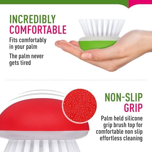 Vegetable Brush Scrubber 2Pcs Set Red and Green