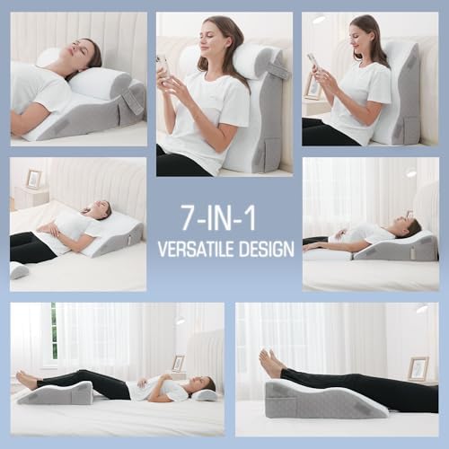 Foamalusion 2PCS Adjustable Memory Foam Wedge Pillow 1