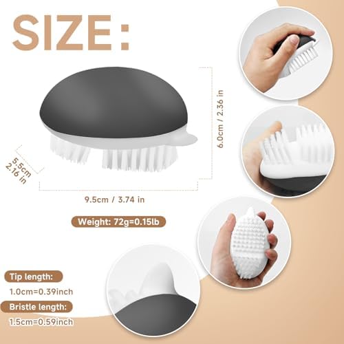 2 Pack Vegetable Brush with No-Slip Handle and Dot Remover 1