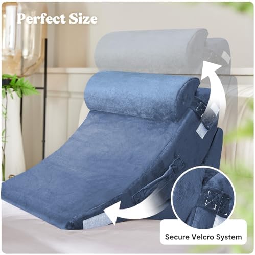 4PCS Orthopedic Bed Wedge Pillows for Pain Relief and Sleep Comfort