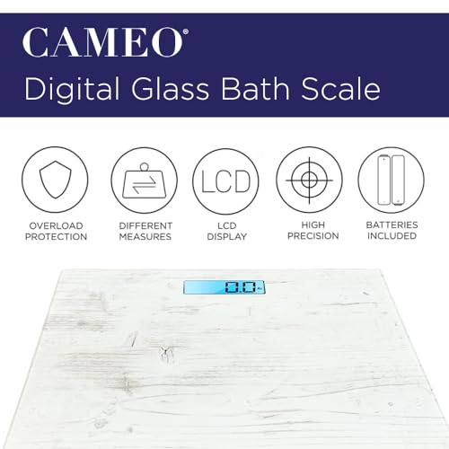 yaco CAMEO Digital Bathroom Scale with LCD and Tempered Glass