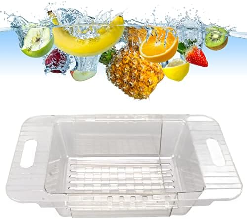 DriKou Kitchen Sink Colander Clear Adjustable Strainer