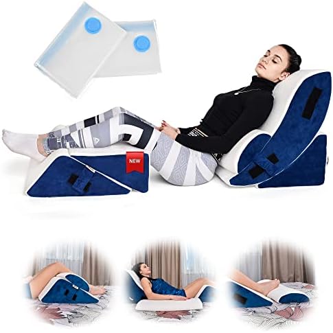 ONDEKT Orthopedic Wedge Pillow Set 5pcs Navy