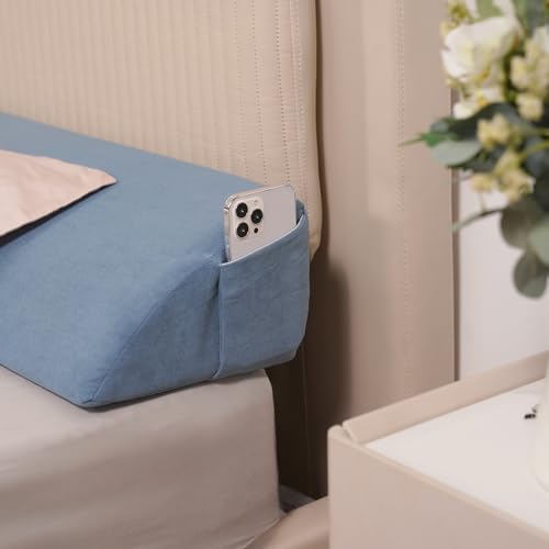 Aurako Cal King Bed Wedge Pillow with Side Pockets