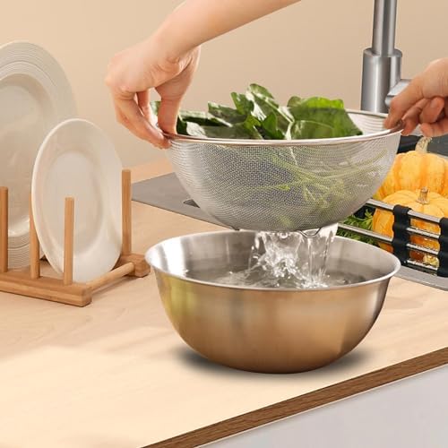 JISADER 2 Pieces Colander Bowl Set